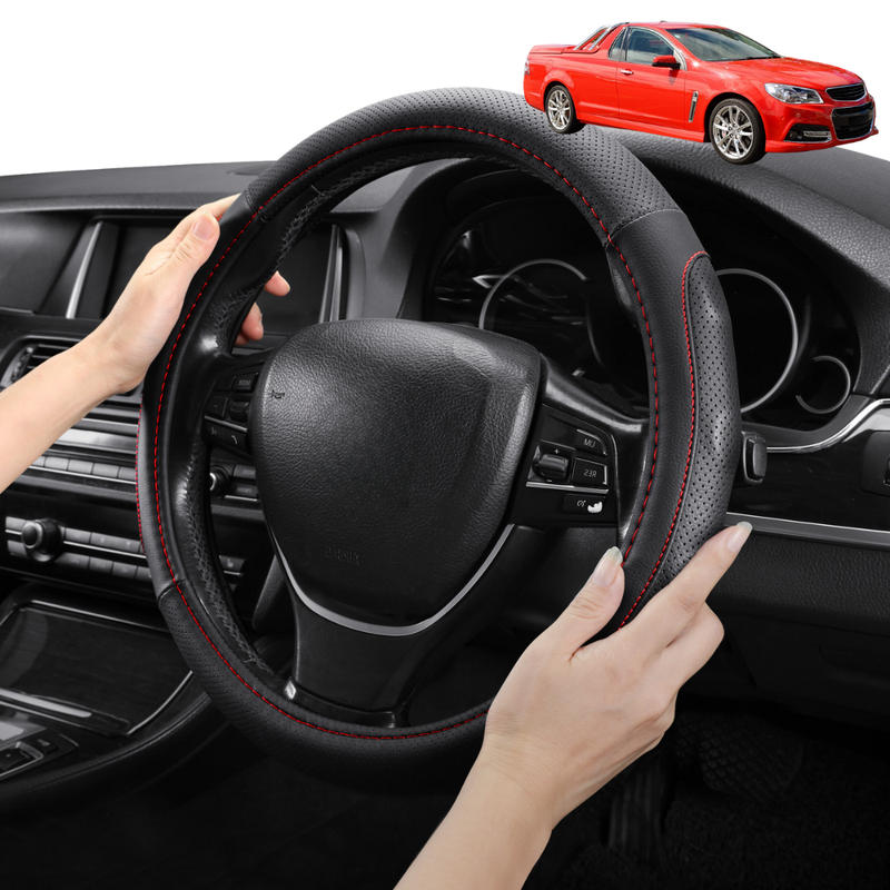 Steering Wheel Cover Pro Extra Layer for Holden Commodore Ute Single Cab 2007-2017 (VE VF) - Breathable & Anti-Slip - D-Shape 38 cm