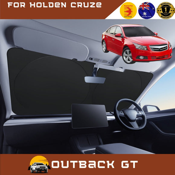 Front Windscreen Sun Shade for Holden Cruze 2009 - 2016 JH - Standard 150 x 85 cm - Black