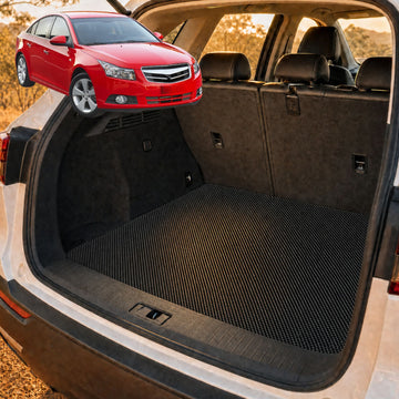 6D Diamond Car Boot Cargo Mat for Holden Cruze 2009 - 2016 JH - Heavy Duty Carpet Liner - All-Weather Resistance - Easy to use - Odorless Material - Black & Grey