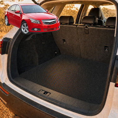 6D Diamond Car Boot Cargo Mat for Holden Cruze 2009 - 2016 JH - Heavy Duty Carpet Liner - All-Weather Resistance - Easy to use - Odorless Material - Black & Grey