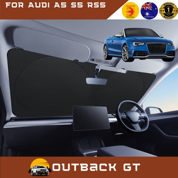 Front Windscreen Sun Shade for Audi A5 S5 RS5 2017 - Current (Coupe/Cabriolet) - Standard 150 x 85 cm - Black