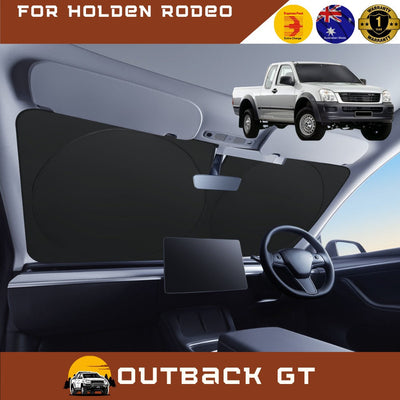 Front Windscreen Sun Shade for Holden Rodeo 2003 - 2008 (2-Door Regular Cab and Extended Cab) - Standard 150 x 85 cm - Black