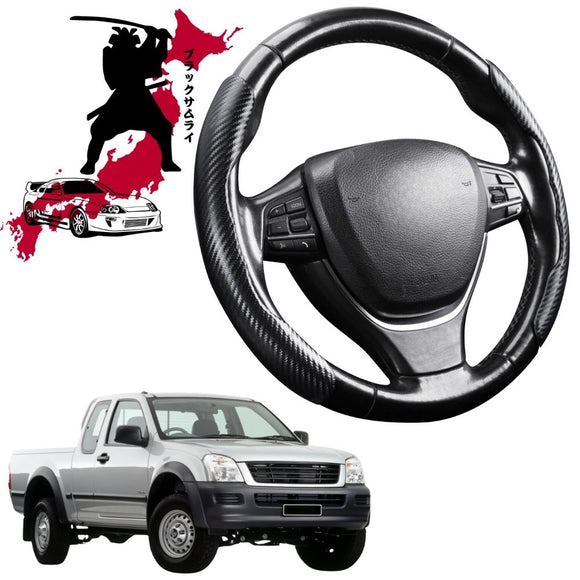 Black Samurai Segmented Steering Wheel Cover for Holden Rodeo 2003 - 2008 (2-Door Regular Cab and Extended Cab)