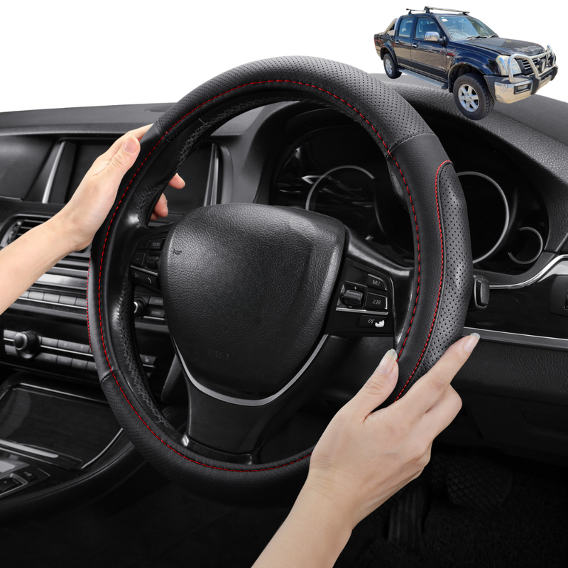 Steering Wheel Cover Pro Extra Layer for Holden Rodeo 2003-2008 (4-Door Crew Cab) - Breathable & Anti-Slip - Circle 38 cm