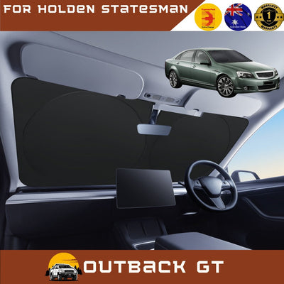 Front Windscreen Sun Shade for Holden Statesman 2013 - 2017 (WN) - Standard 150 x 85 cm - Black