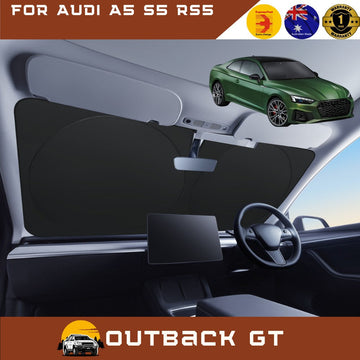 Front Windscreen Sun Shade for Audi A5 S5 RS5 2017 - Current F5 - Standard 150 x 85 cm - Black