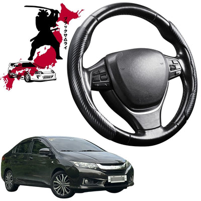 Black Samurai Segmented Steering Wheel Cover for Honda City 2014 - 2020