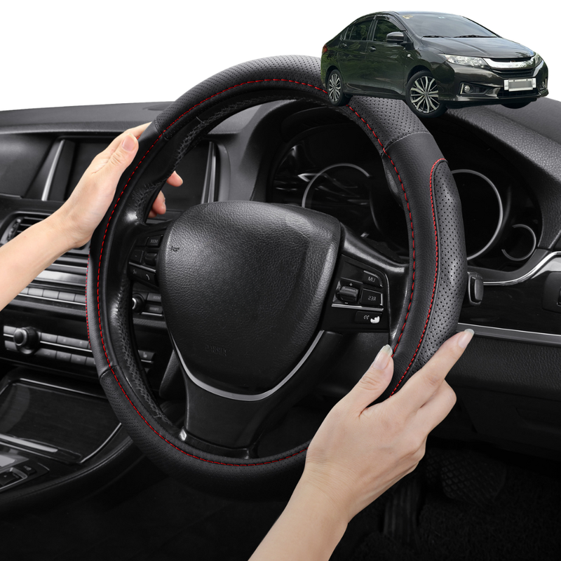 Steering Wheel Cover Pro Extra Layer for Honda City 2014-2020 - Breathable & Anti-Slip - Circle 38 cm