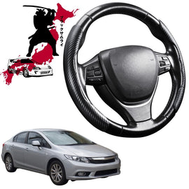 Black Samurai Segmented Steering Wheel Cover for Honda Civic 2006 - 2012 Hatch(8th Gen)