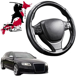 Black Samurai Segmented Steering Wheel Cover for Audi A6 S6 RS6 2004 - 2011 (C6)