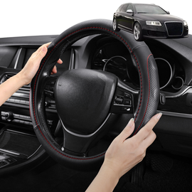 Steering Wheel Cover Pro Extra Layer for Audi A6 S6 RS6 2004-2011 (C6) - Breathable & Anti-Slip - D-Shape 38 cm