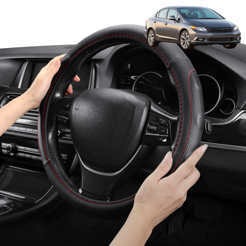 Steering Wheel Cover Pro Extra Layer for Honda Civic 2012 - 2016 (Sedan, 9th Gen) - Breathable & Anti-Slip
