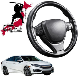 Black Samurai Segmented Steering Wheel Cover for Honda Civic 2016 - 2021 (10th Gen)