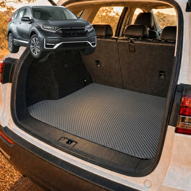 6D Diamond Car Boot Cargo Mat for Honda CR-V 2017 - 2022 RW - Heavy Duty Carpet Liner - All-Weather Resistance - Easy to use - Odorless Material - Black & Grey - 0
