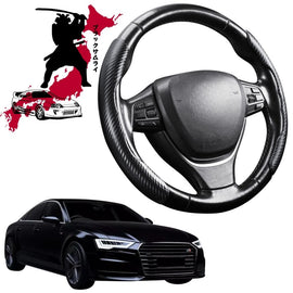 Black Samurai Segmented Steering Wheel Cover for Audi A6 S6 RS6 2011 - 2018 (C7)