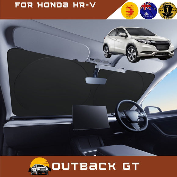 Front Windscreen Sun Shade for Honda HR-V 2015 - 2021 (RU) - Standard 150 x 85 cm - Black