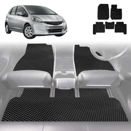 6D Diamond Car Floor Mats for Honda Jazz 2008 - 2014 (FIT GE/GG) - Custom-Fit Carpet Liner