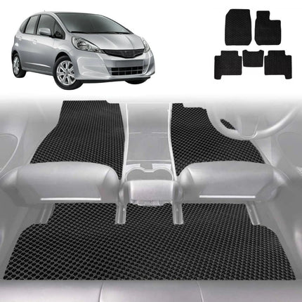 6D Diamond Car Floor Mats for Honda Jazz 2008 - 2014 (FIT GE/GG) - Custom-Fit Carpet Liner