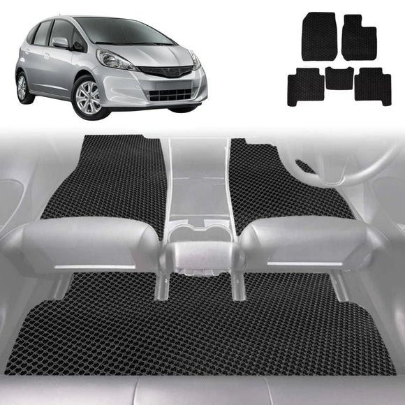 6D Diamond Car Floor Mats for Honda Jazz 2008 - 2014 (FIT GE/GG) - Custom-Fit Carpet Liner