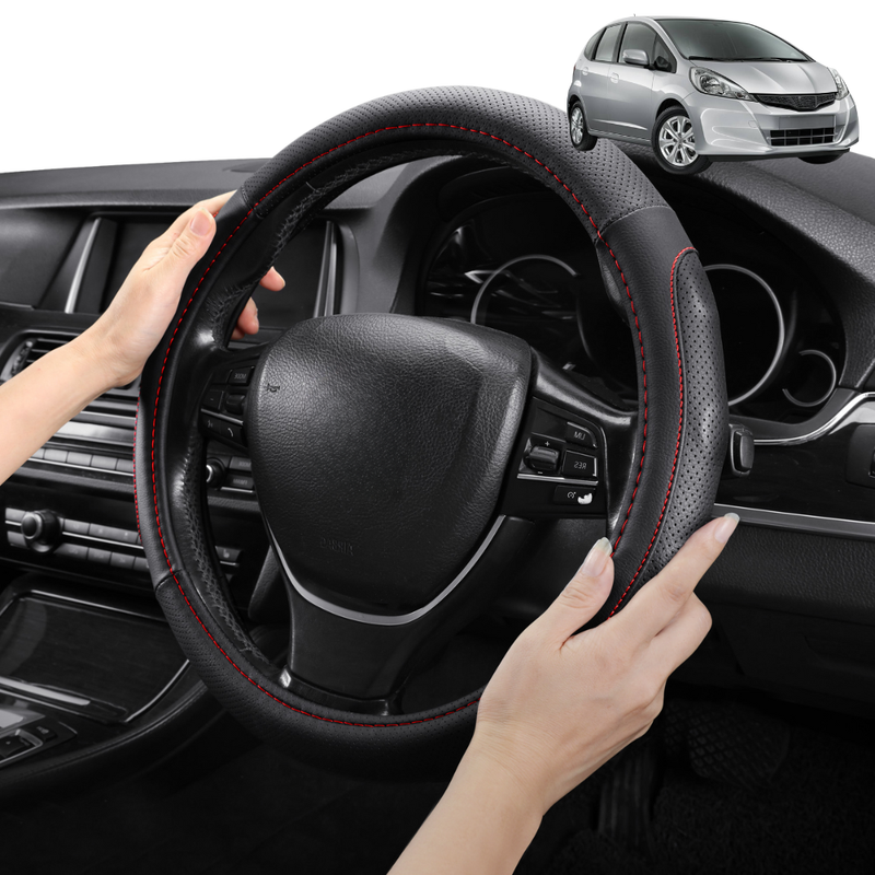 Steering Wheel Cover Pro Extra Layer for Honda Jazz 2008-2014 (FIT GE/GG) - Breathable & Anti-Slip - Circle 38 cm