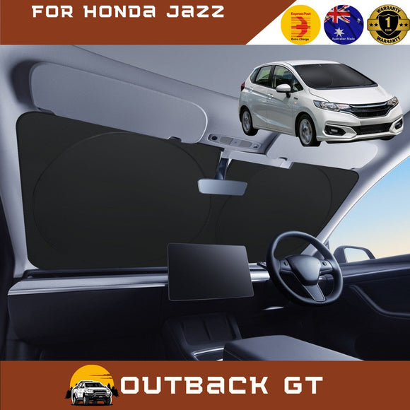 Front Windscreen Sun Shade for Honda Jazz 2014 - 2021 (FIT GK/GH/GP) - Standard 150 x 85 cm - Black