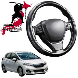 Black Samurai Segmented Steering Wheel Cover for Honda Jazz  2014 - 2021 (FIT GK/GH/GP)