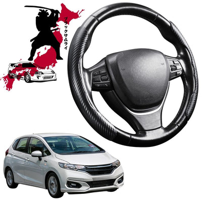 Black Samurai Segmented Steering Wheel Cover for Honda Jazz  2014 - 2021 (FIT GK/GH/GP)