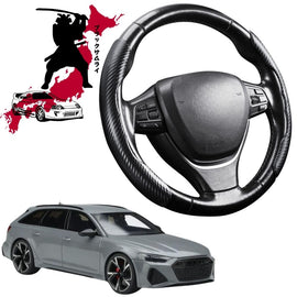 Black Samurai Segmented Steering Wheel Cover for Audi A6 S6 RS6 2018 - Current (C8/4K)