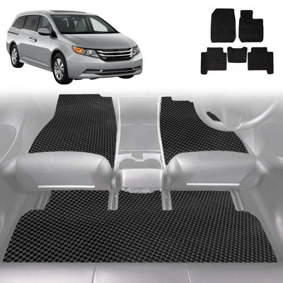 6D Diamond Car Floor Mats for Honda Odyssey 2014 - 2020 Luxury 7 Seater (ViL) - Custom-Fit Carpet Liner
