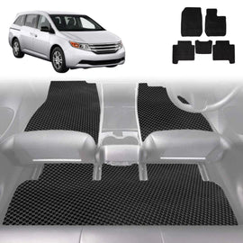 6D Diamond Car Floor Mats for Honda Odyssey 2014 - 2020 Standard 8 Seater - Custom-Fit Carpet Liner
