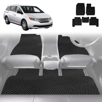 6D Diamond Car Floor Mats for Honda Odyssey 2014 - 2020 Standard 8 Seater - Custom-Fit Carpet Liner