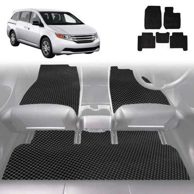 6D Diamond Car Floor Mats for Honda Odyssey 2014 - 2020 Standard 8 Seater - Custom-Fit Carpet Liner
