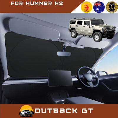 Front Windscreen Sun Shade for Hummer H2 2003 - 2009 - Standard 150 x 85 cm - Black
