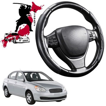 Black Samurai Segmented Steering Wheel Cover for Hyundai Accent 2006 - 2010 MC