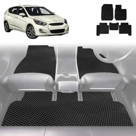 6D Diamond Car Floor Mats for Hyundai Accent 2011 - 2018 (R8) - Custom-Fit Carpet Liner