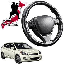 Black Samurai Segmented Steering Wheel Cover for Hyundai Accent 2011 - 2018 (R8)