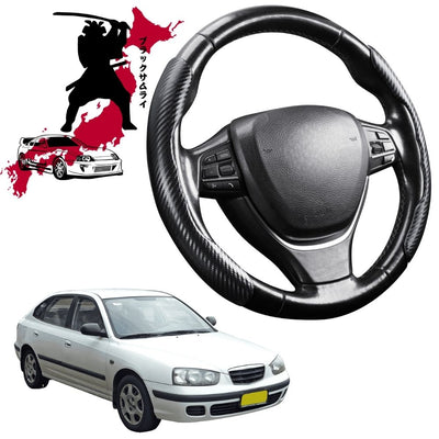 Black Samurai Segmented Steering Wheel Cover for Hyundai Elantra 2000 - 2006