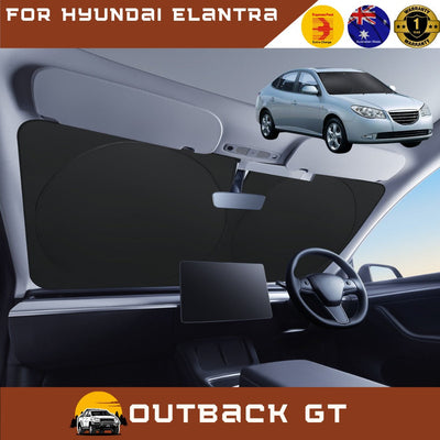 Front Windscreen Sun Shade for Hyundai Elantra 2007 - 2010 (HD) - Standard 150 x 85 cm - Black