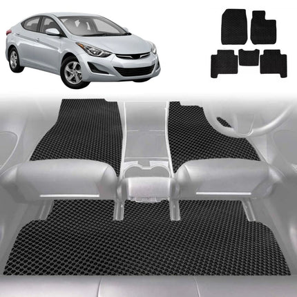 6D Diamond Car Floor Mats for Hyundai Elantra 2011 - 2015 MD - Custom-Fit Carpet Liner