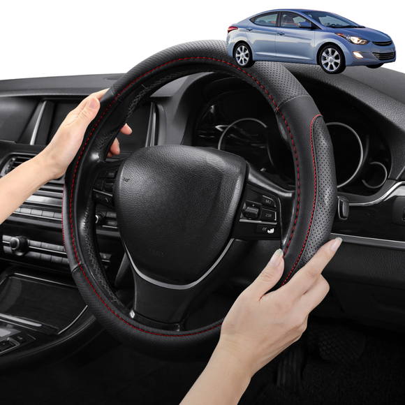 Steering Wheel Cover Pro Extra Layer for Hyundai Elantra 2011-2015 MD - Breathable & Anti-Slip - Circle 38 cm