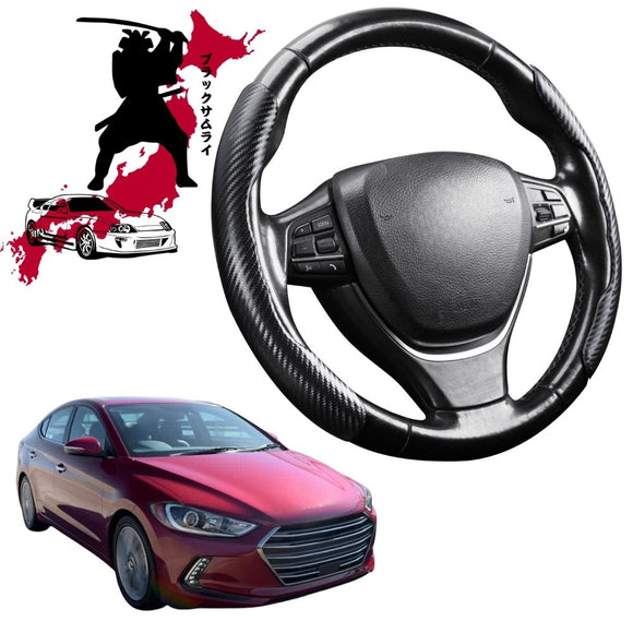Black Samurai Segmented Steering Wheel Cover for Hyundai Elantra 2016 - 2020 AD