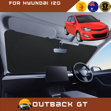 Front Windscreen Sun Shade for Hyundai i20 2008 - 2015 (PB/PBT) - Standard 150 x 85 cm - Black