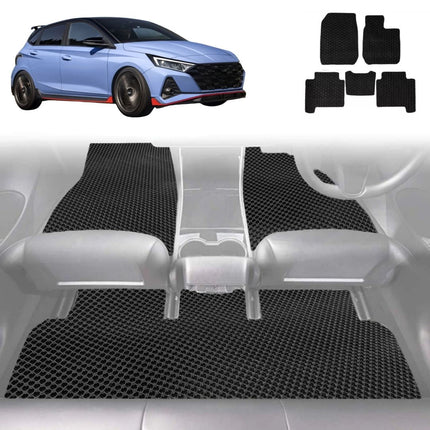 6D Diamond Car Floor Mats for Hyundai i20 N 2020 - Current (BC3/BI3) - Custom-Fit Carpet Liner