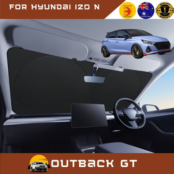 Front Windscreen Sun Shade for Hyundai i20 N 2020 - Current (BC3/BI3) - Standard 150 x 85 cm - Black