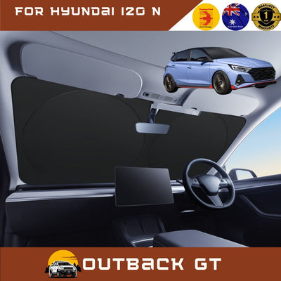 Front Windscreen Sun Shade for Hyundai i20 N 2020 - Current (BC3/BI3) - Standard 150 x 85 cm - Black