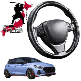 Black Samurai Segmented Steering Wheel Cover for Hyundai i20 N 2020 - Current (BC3/BI3)