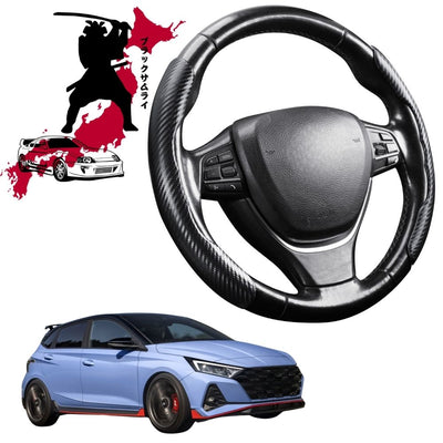 Black Samurai Segmented Steering Wheel Cover for Hyundai i20 N 2020 - Current (BC3/BI3)