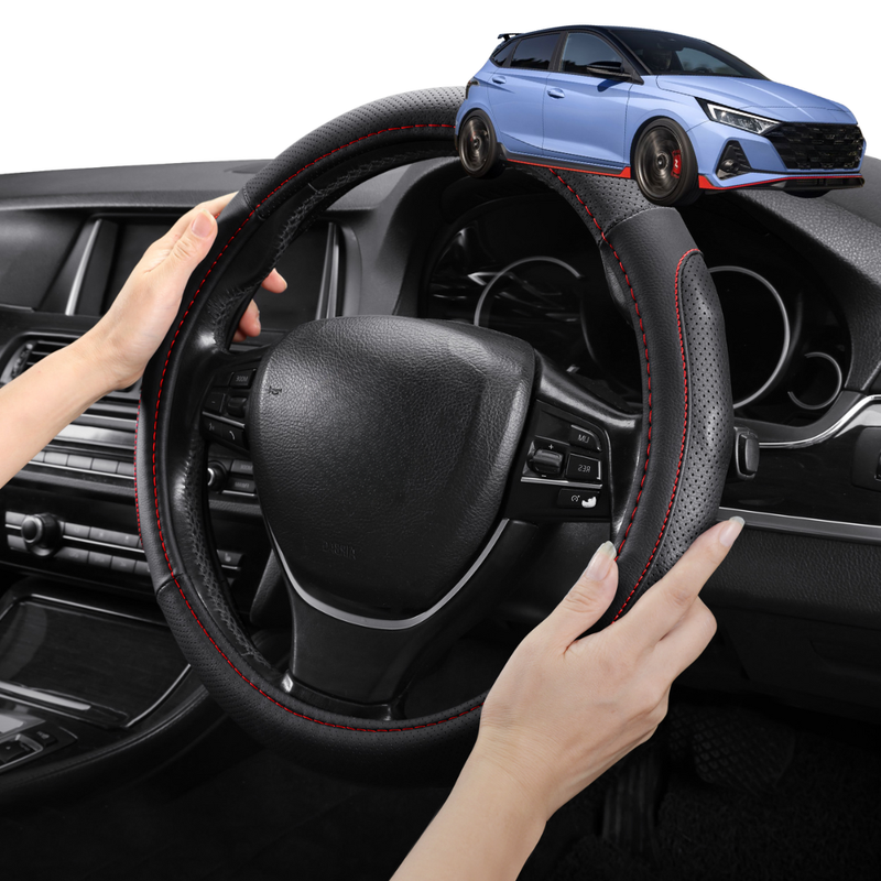 Steering Wheel Cover Pro Extra Layer for Hyundai i20 N 2020 - Current (BC3/BI3) - Breathable & Anti-Slip - Circle 38 cm