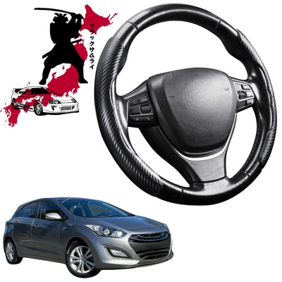 Black Samurai Segmented Steering Wheel Cover for Hyundai i30 2012 - 2016 (GD)