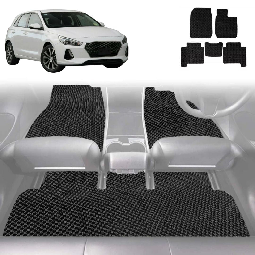 6D Diamond Car Floor Mats for Hyundai i30 2017 - 2021 (PD Hatch/Fastback) - Custom-Fit Carpet Liner